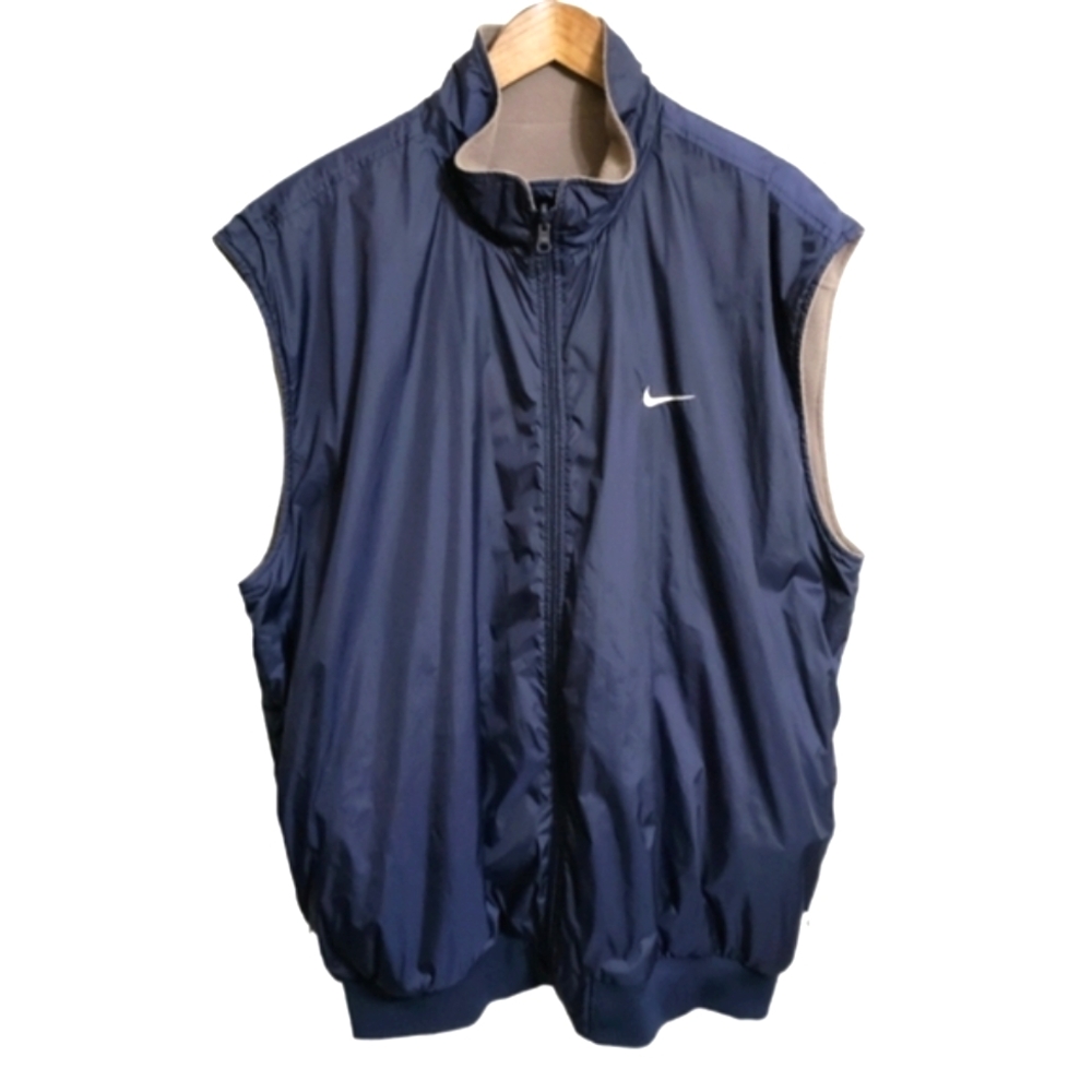 Nike Fit Reversible Navy Poly Fleece Reversible Golf Vest Men's Size XL